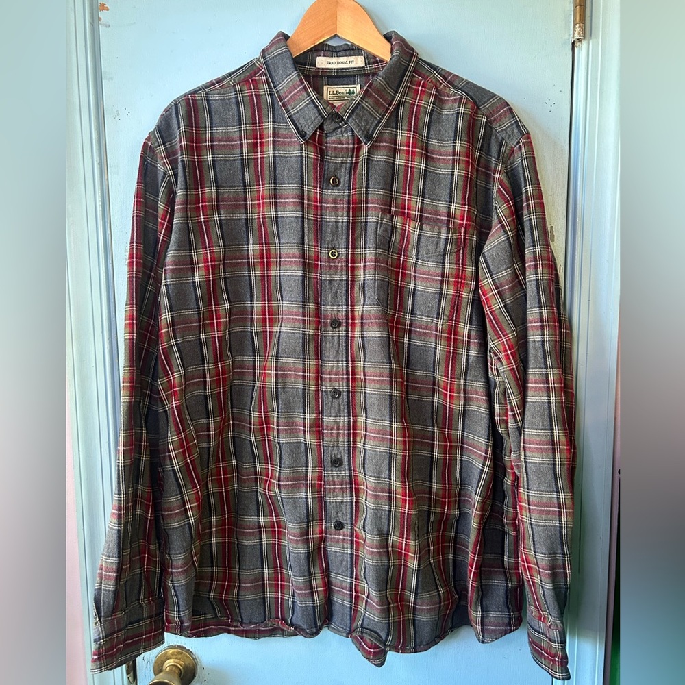 Vintage L.L. Bean Plaid Flannel Mens XL-Reg